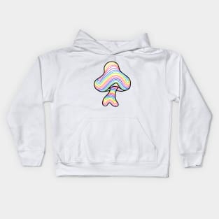 The Perfect Mushroom: Exotic Trippy Wavy Rainbow Contour Lines. Kids Hoodie